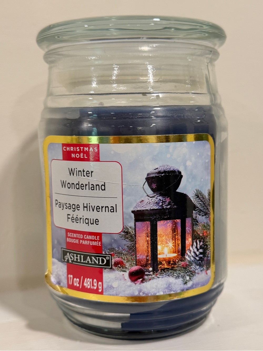 New Ashland Winter Wonderland Scented Jar Candle 17 oz Blue Christmas Holiday